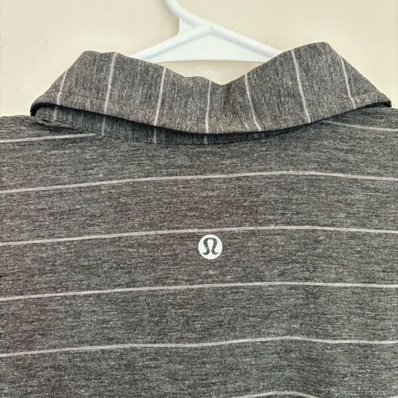 Lululemon Men’s Evolution gray heathered stripped golf polo size medium - EUC! - Picture 4 of 12